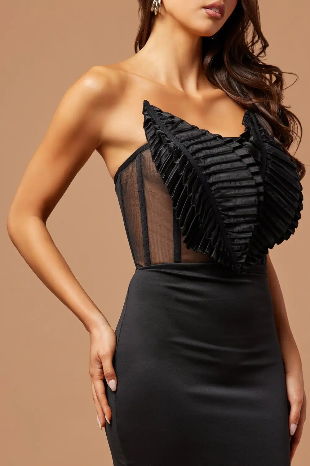 Moana Strapless Midi Dress - Black