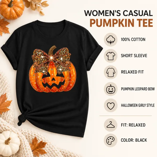 Pumpkin Print Short Sleeve Tee