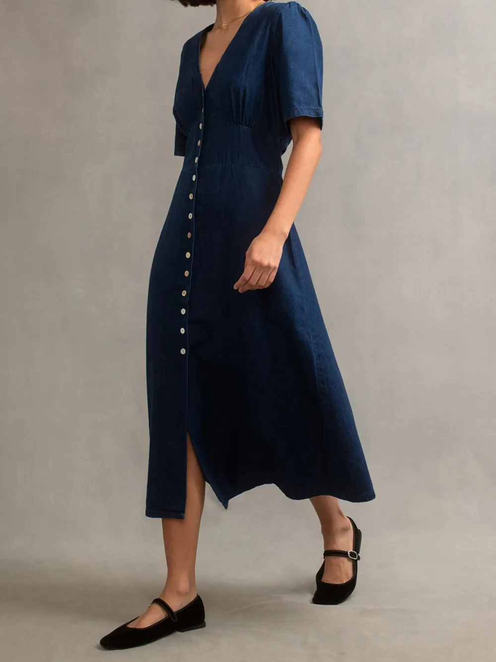 Alexa Denim Midi Dress