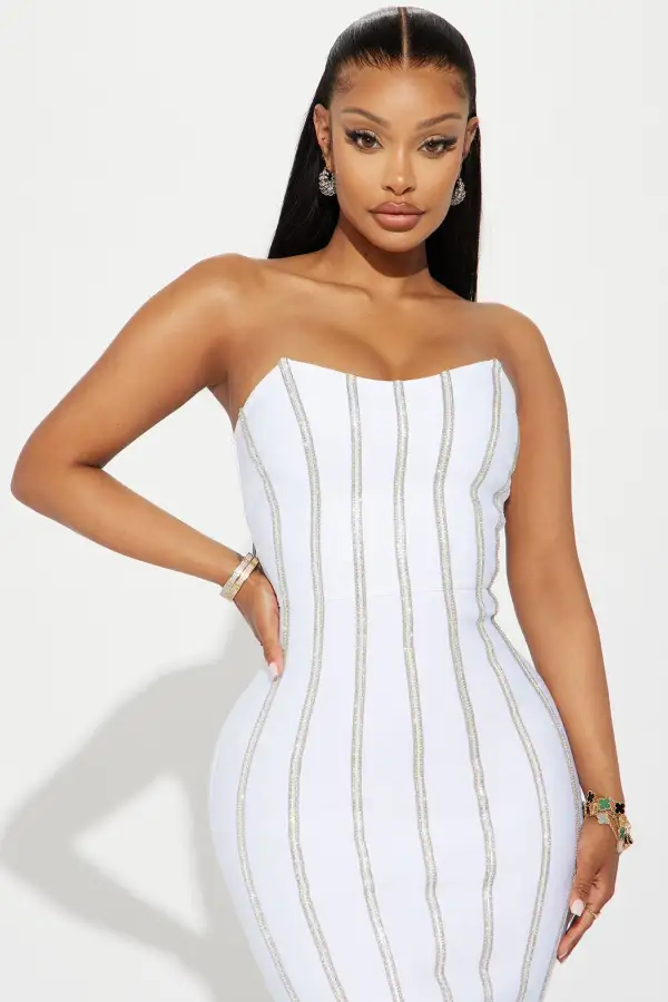 Sasha Bandage Midi Dress - White