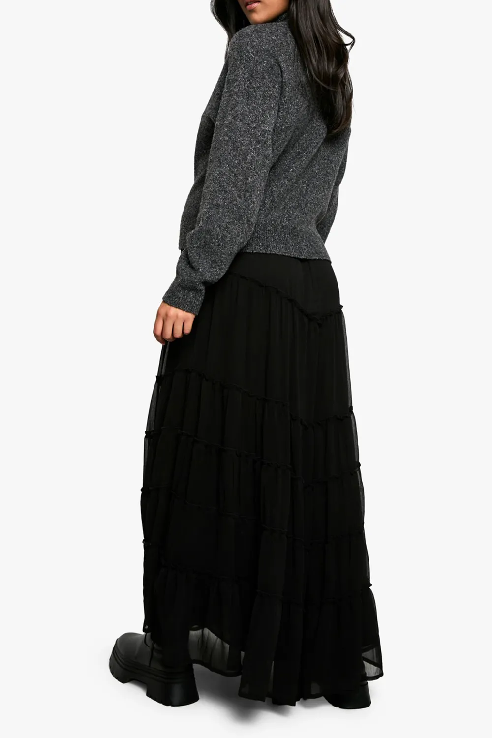 Black Light Chiffon Women's Skirt