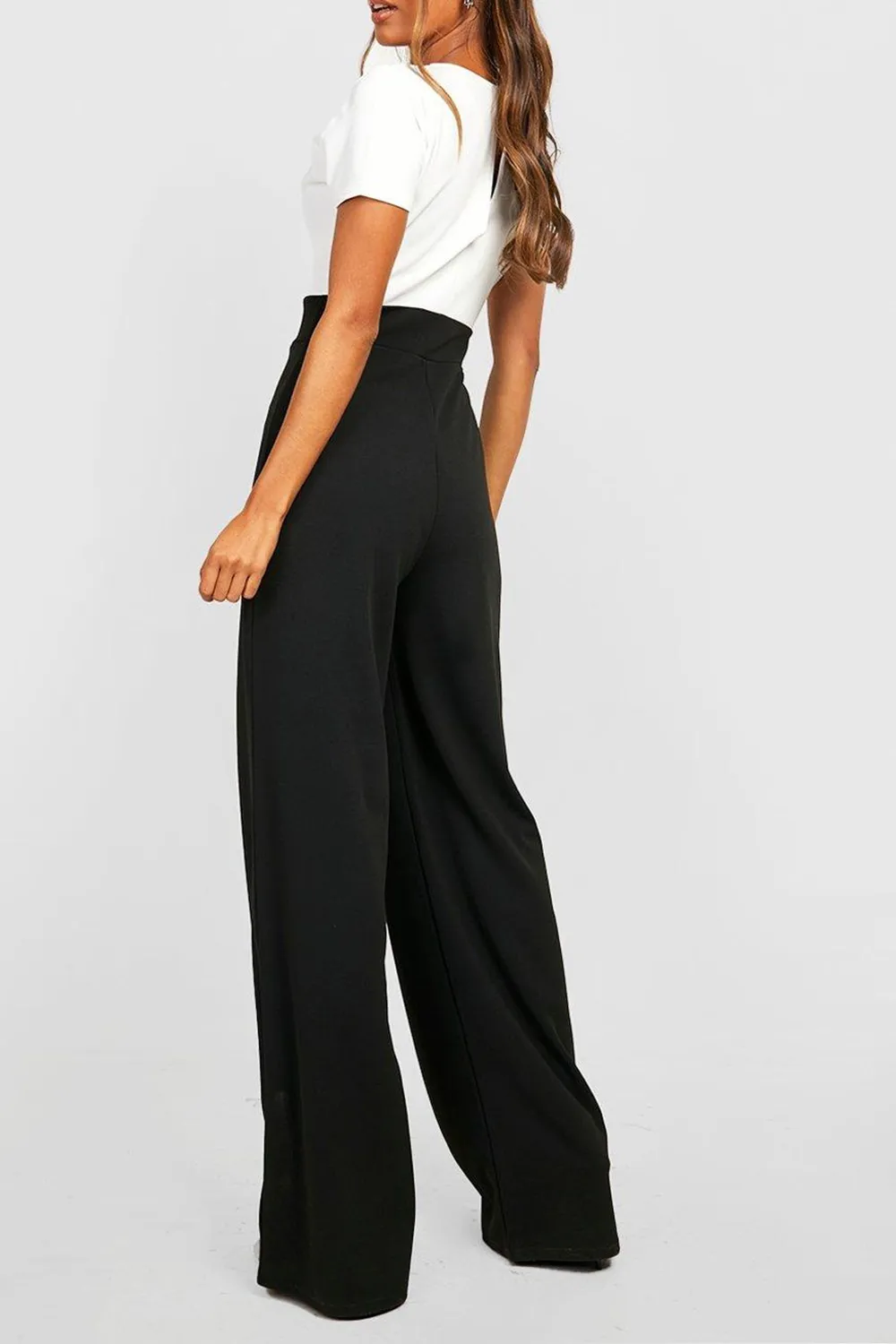 Women's Casual Solid Color Short Sleeve Jumpsuit