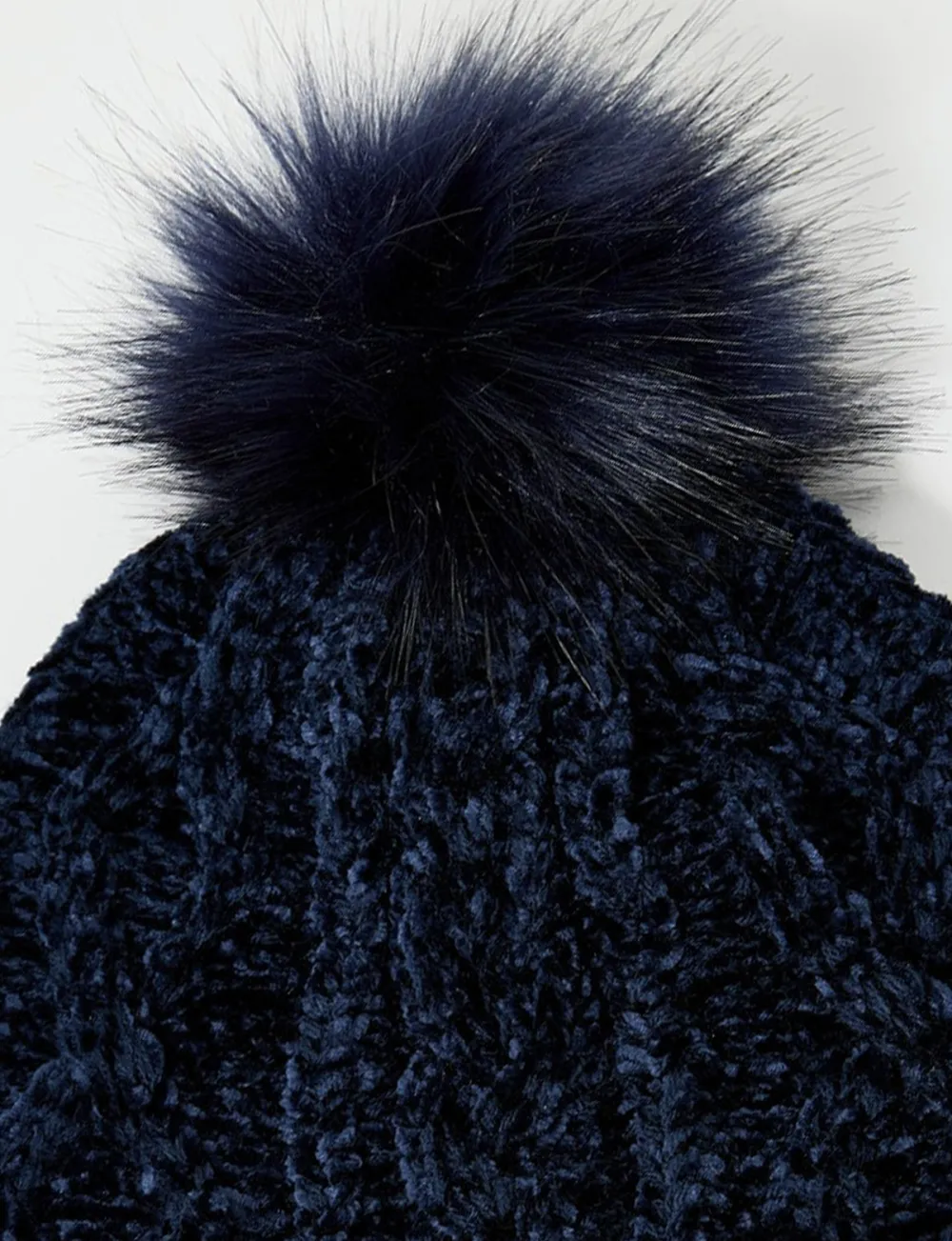 Navy Plain Knit Ribbed Hat