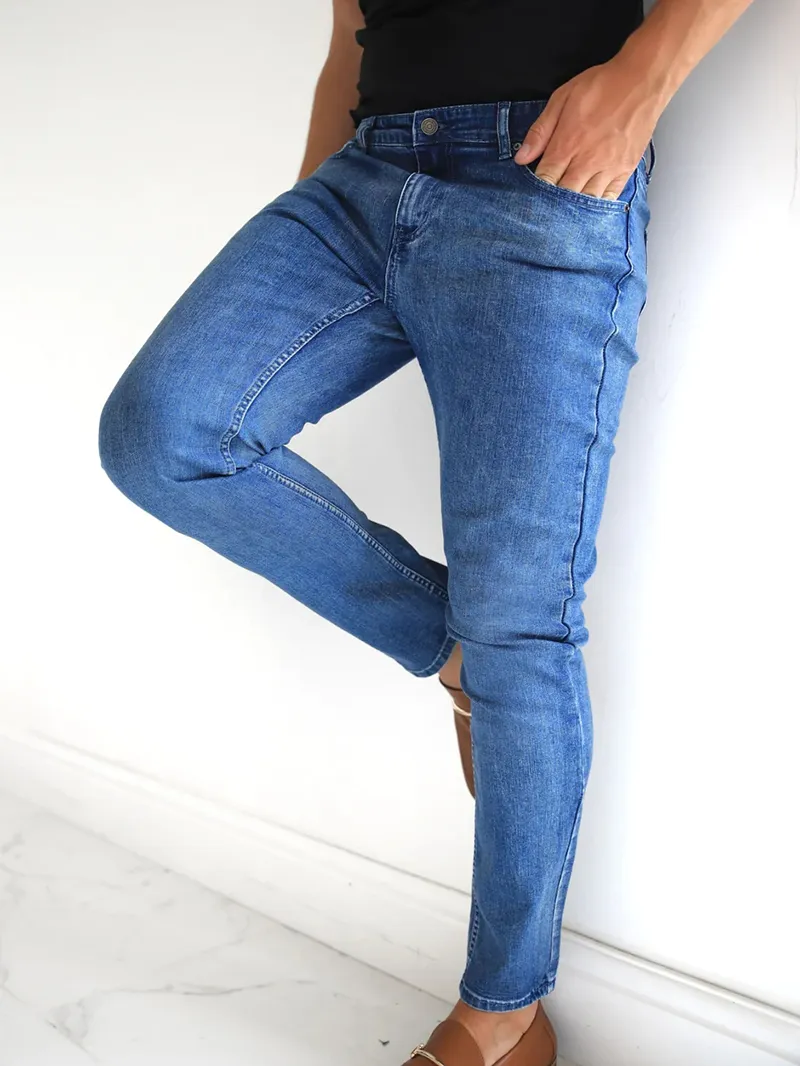 Men's casual blue pants