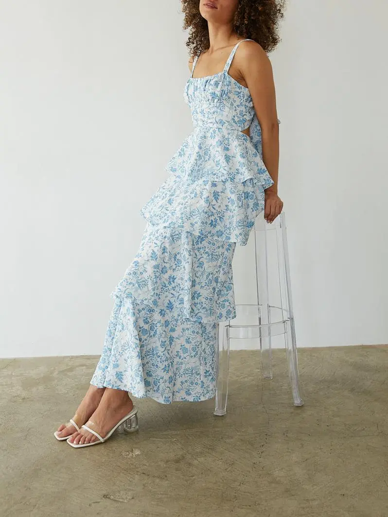 Bustier Tiered Maxi Dress