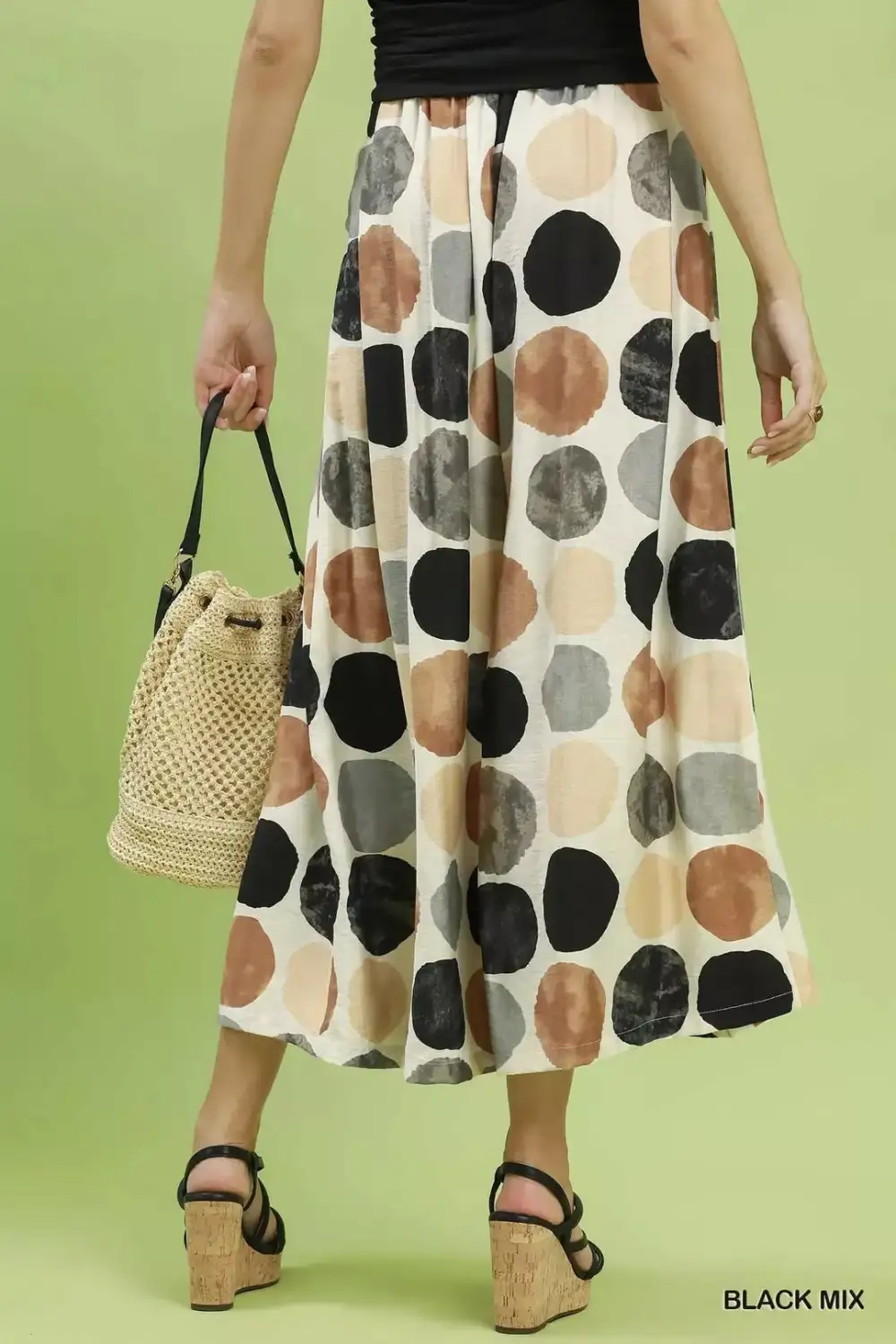 Easygoing Dot Print Wide Leg Pants
