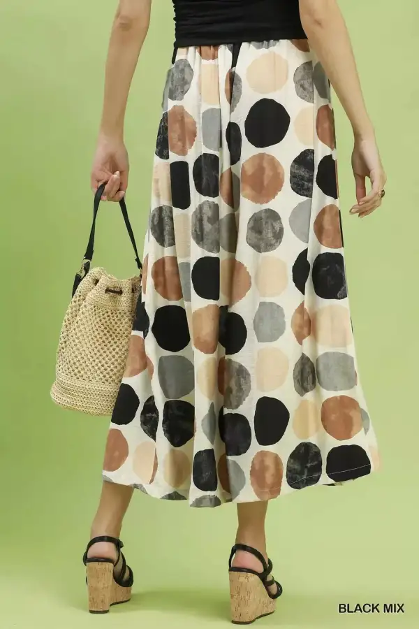 Easygoing Dot Print Wide Leg Pants