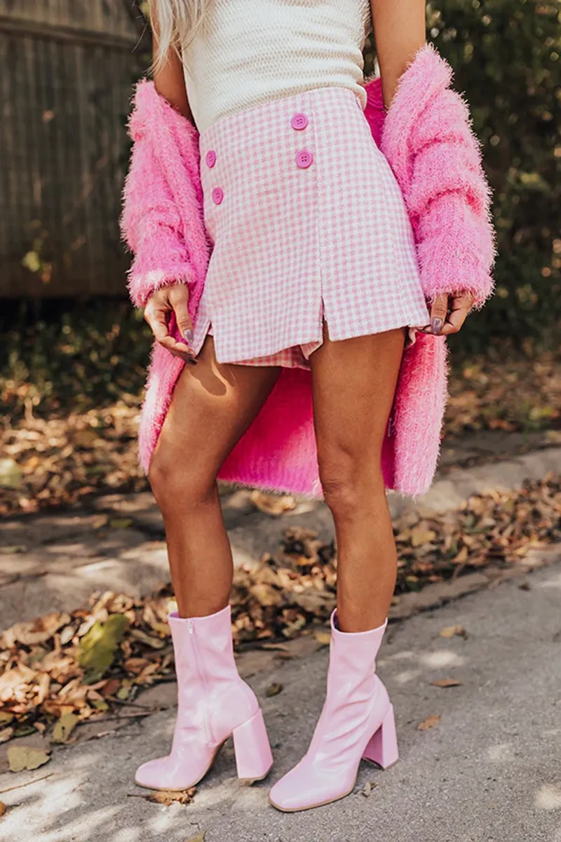 High Waist Slim Fit Fashionable Plaid Skirt