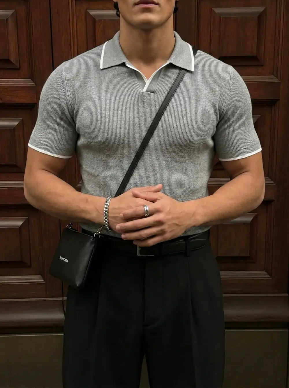 Easygoing Knit Polo Collar T-Shirt