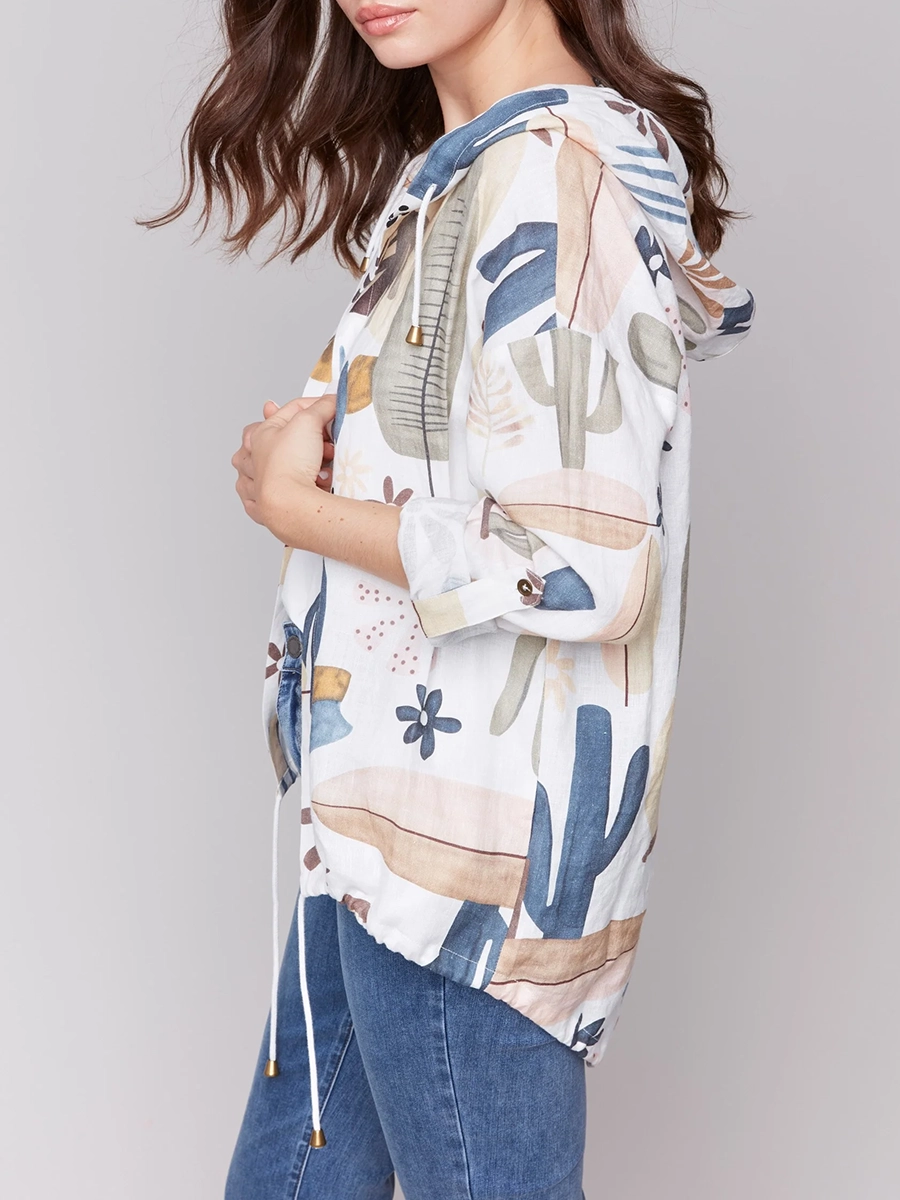 Fashion Creative Drawstring Hooded Jacket