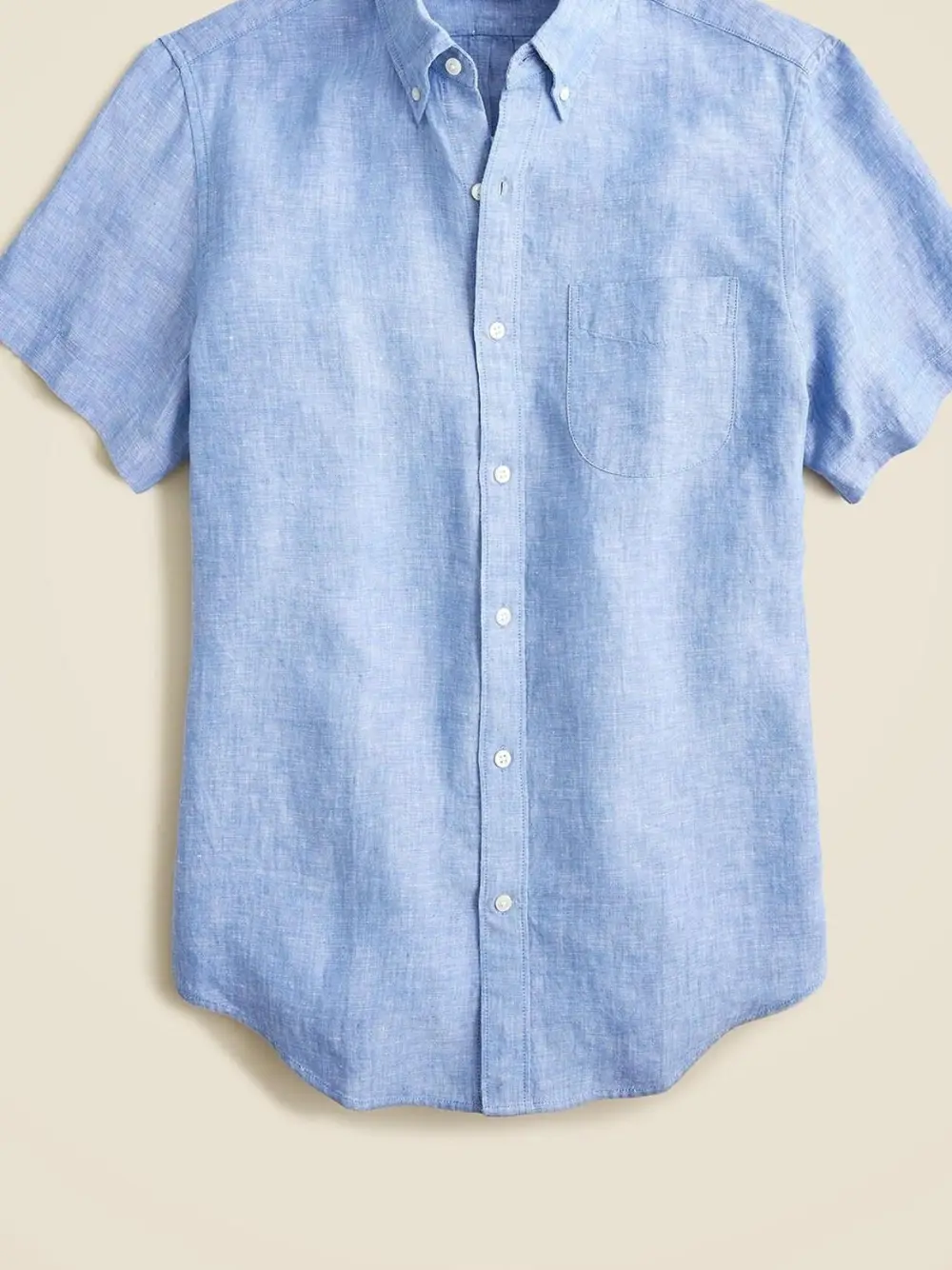 Sky Blue Short Sleeve Linen Shirt
