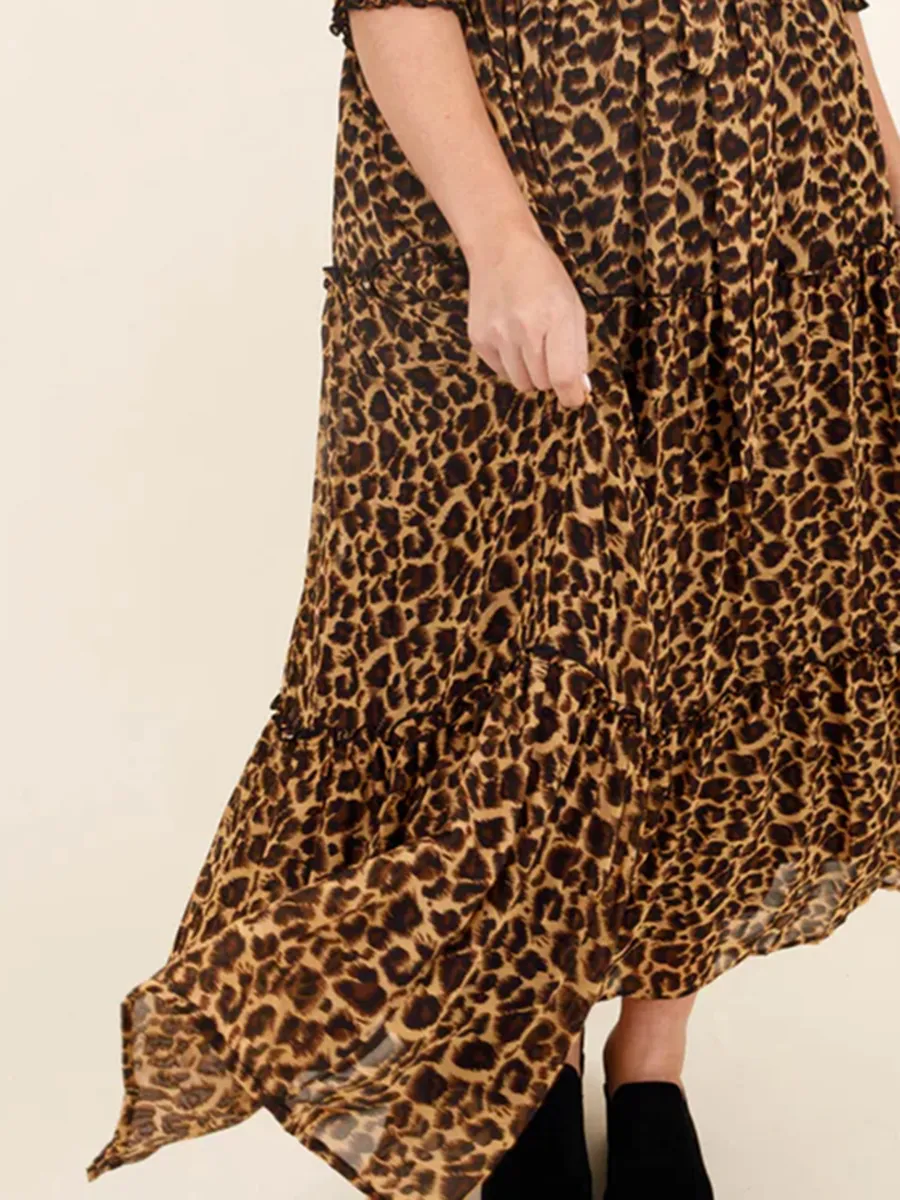 Leopard patterned long dress