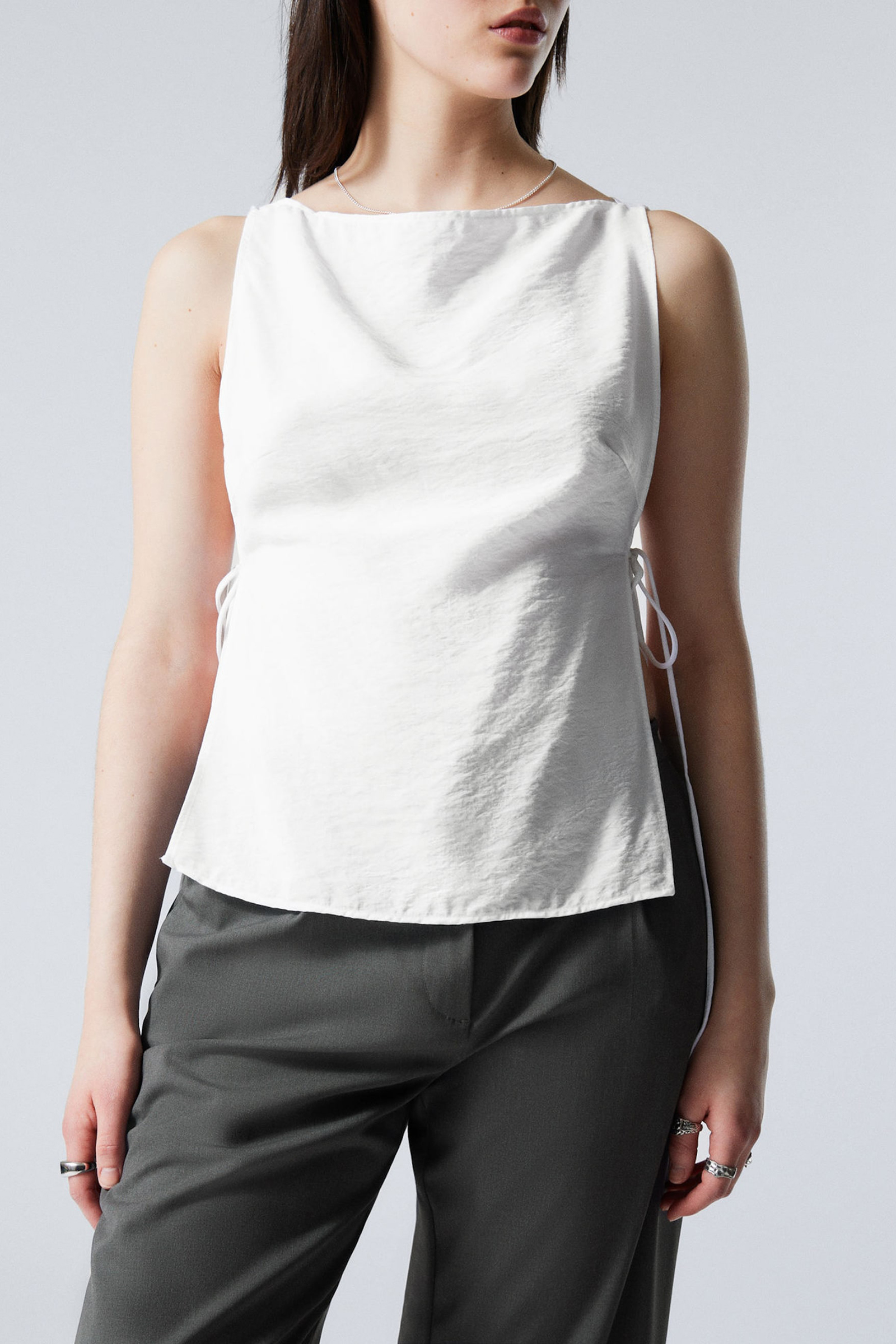 Side Tied Boat Neck Top