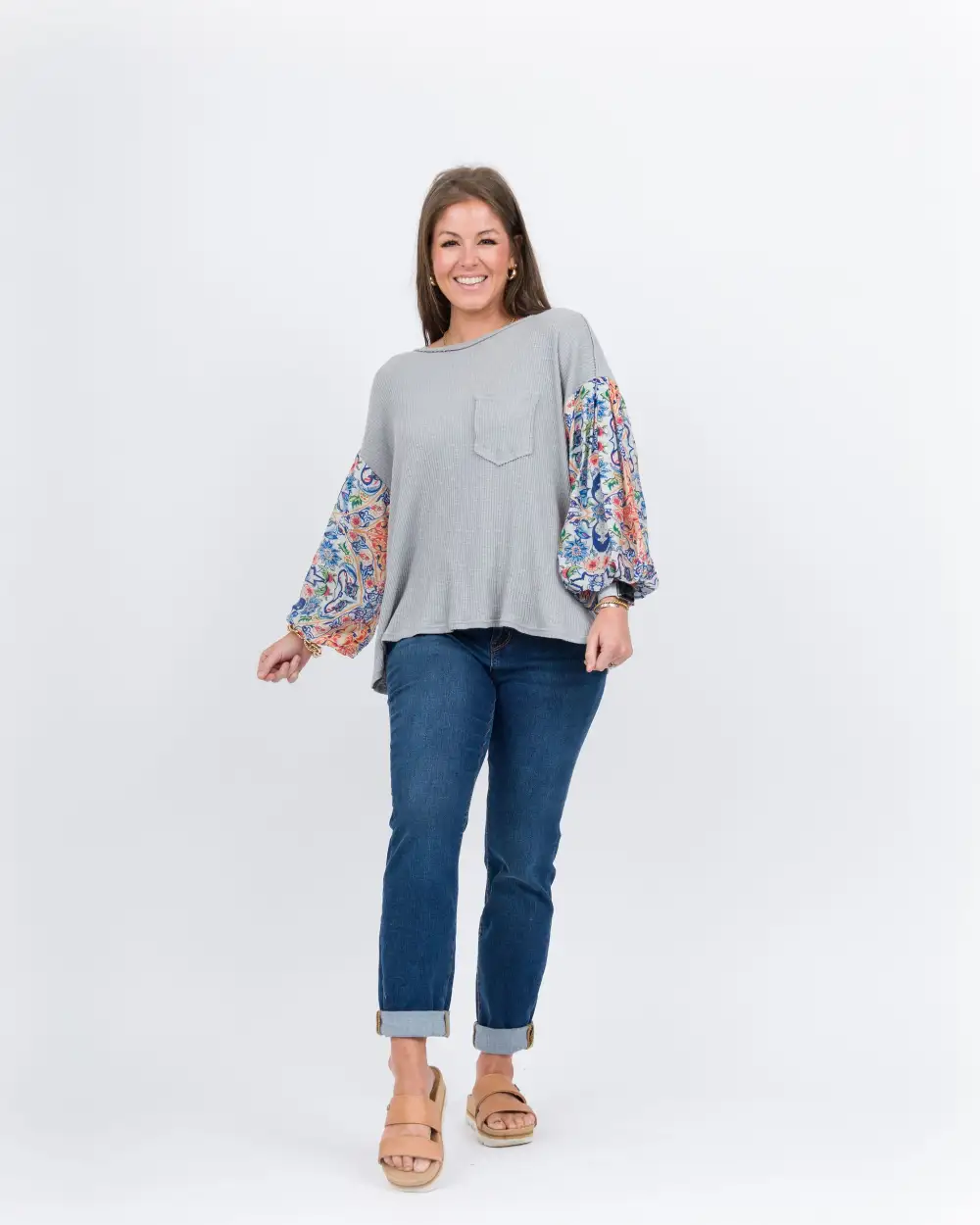 Emberly Top - Blue Gray