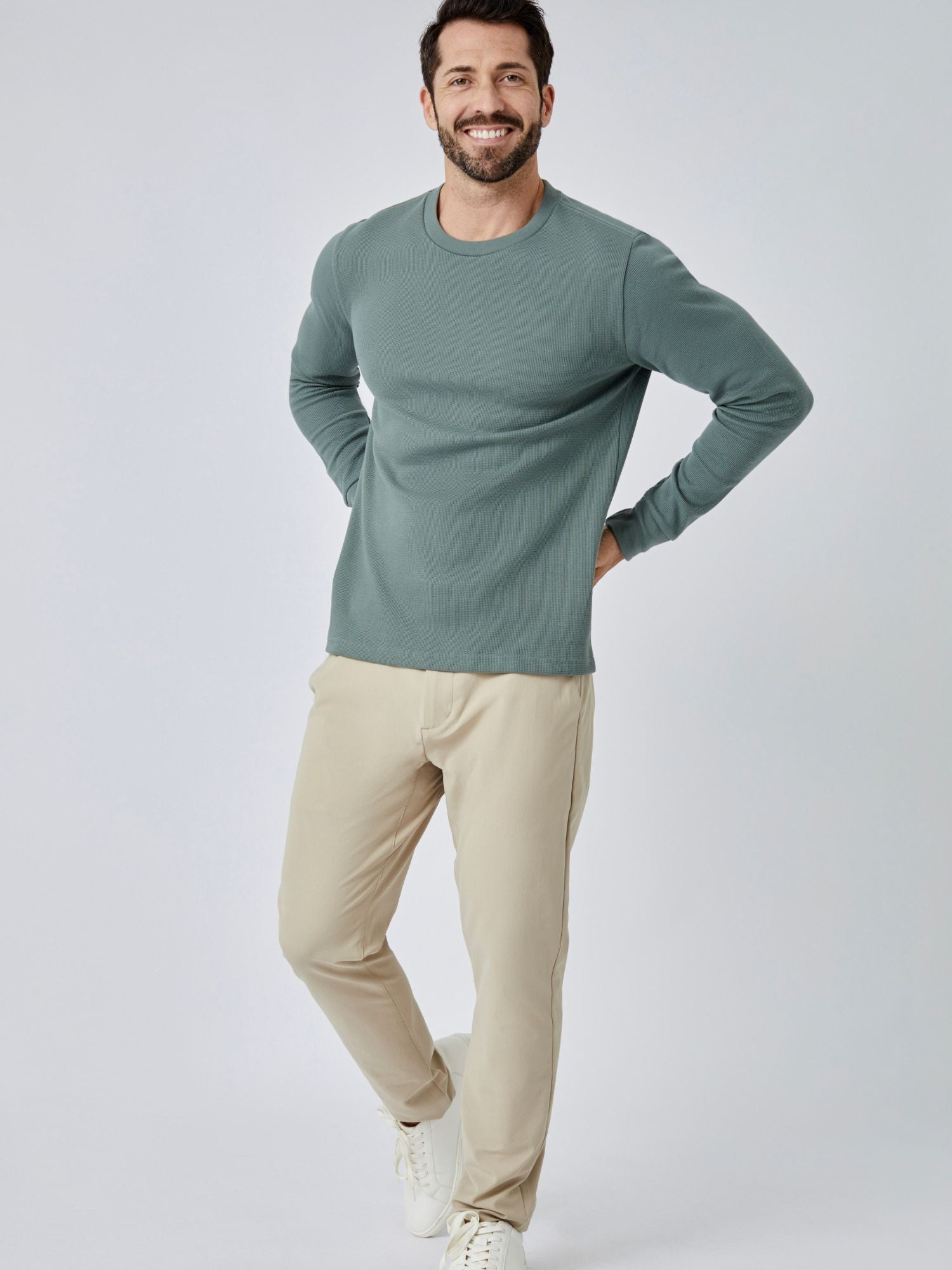 Mercury Green Thermal Long Sleeve Crew