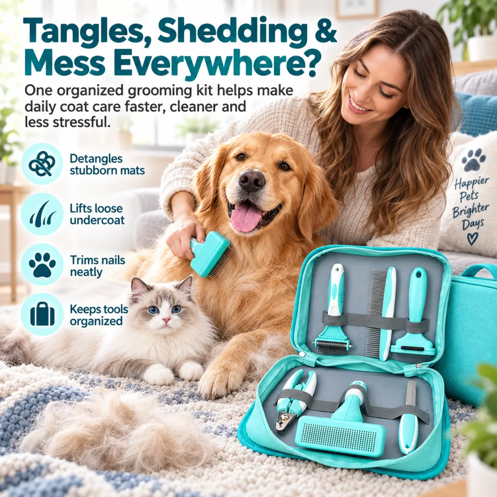 Pet Hair Remover Comb & Needle Comb