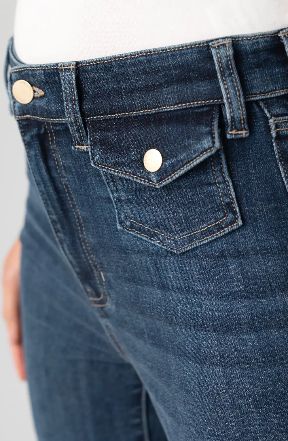 Flare Leg Mini High Rise Jeans
