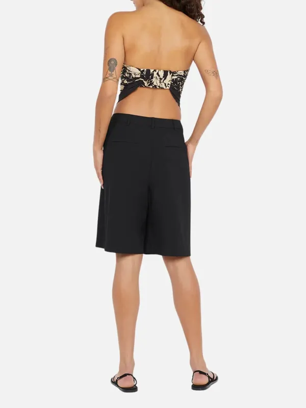 Flower Printed Straight Neck Top