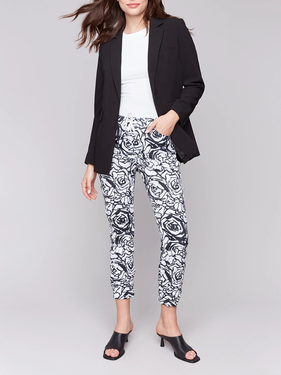 Slim Elastic Waist Casual Trousers