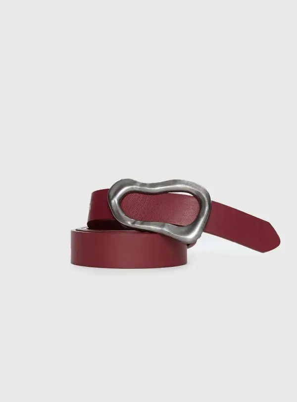 Buckle Faux Leather Signature Belt