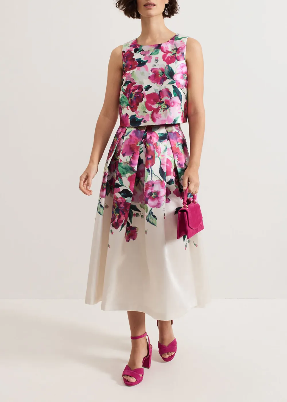 Elegant Floral Half-Dress