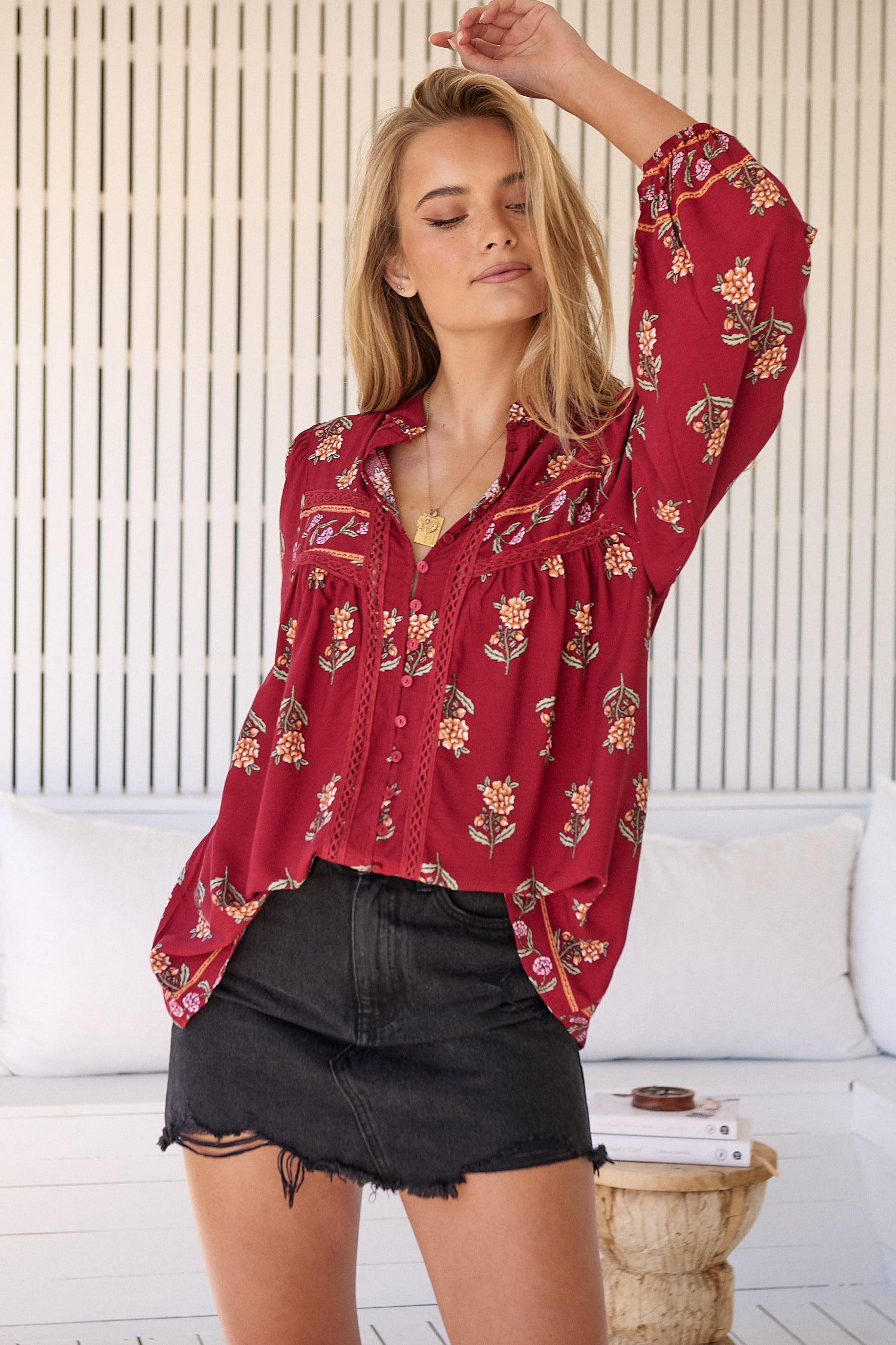 Bee Blouse -  Grenache