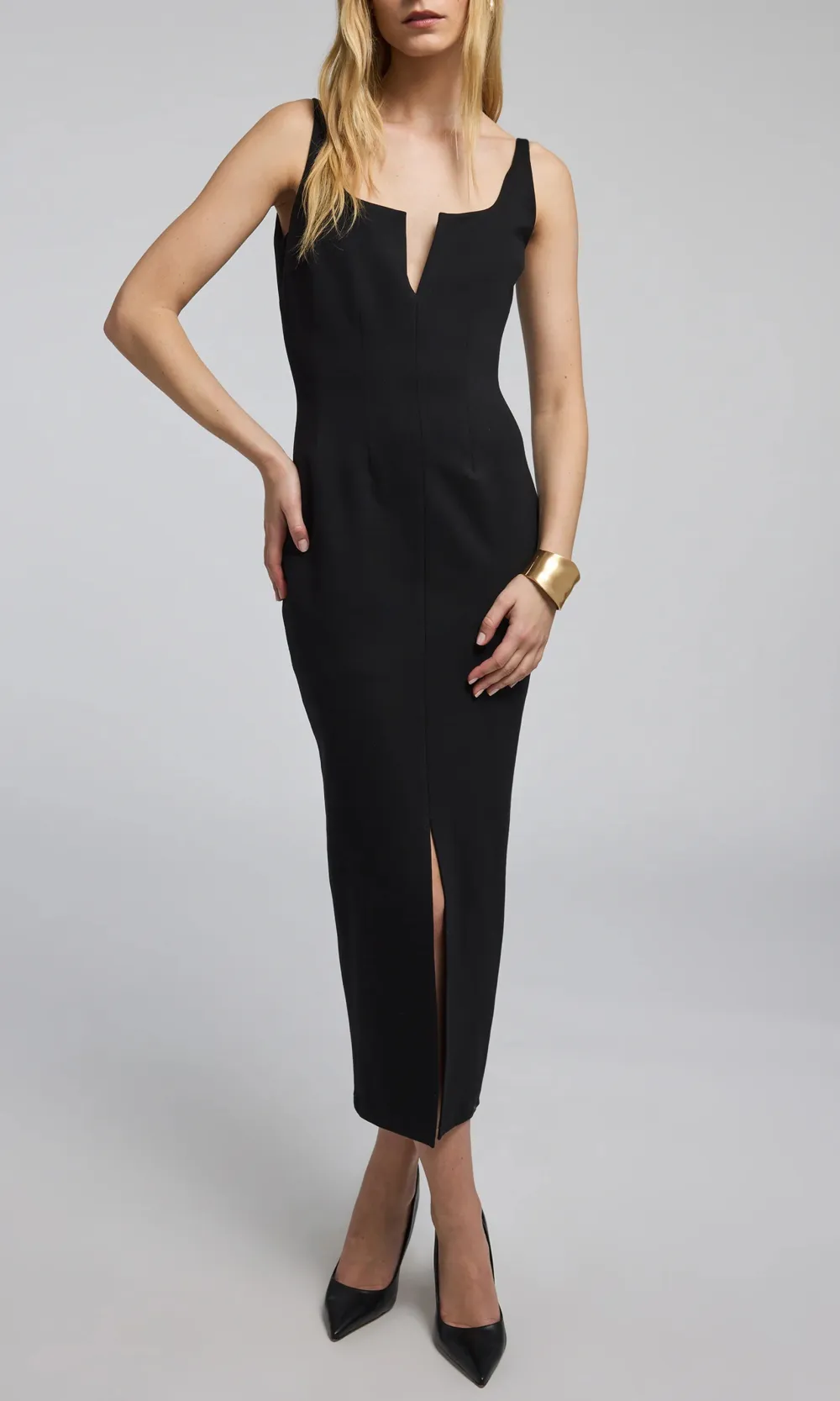 Black Sling Midi Dress