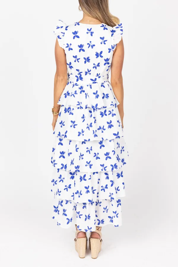 Print Ruffled Tiered Maxi Dress