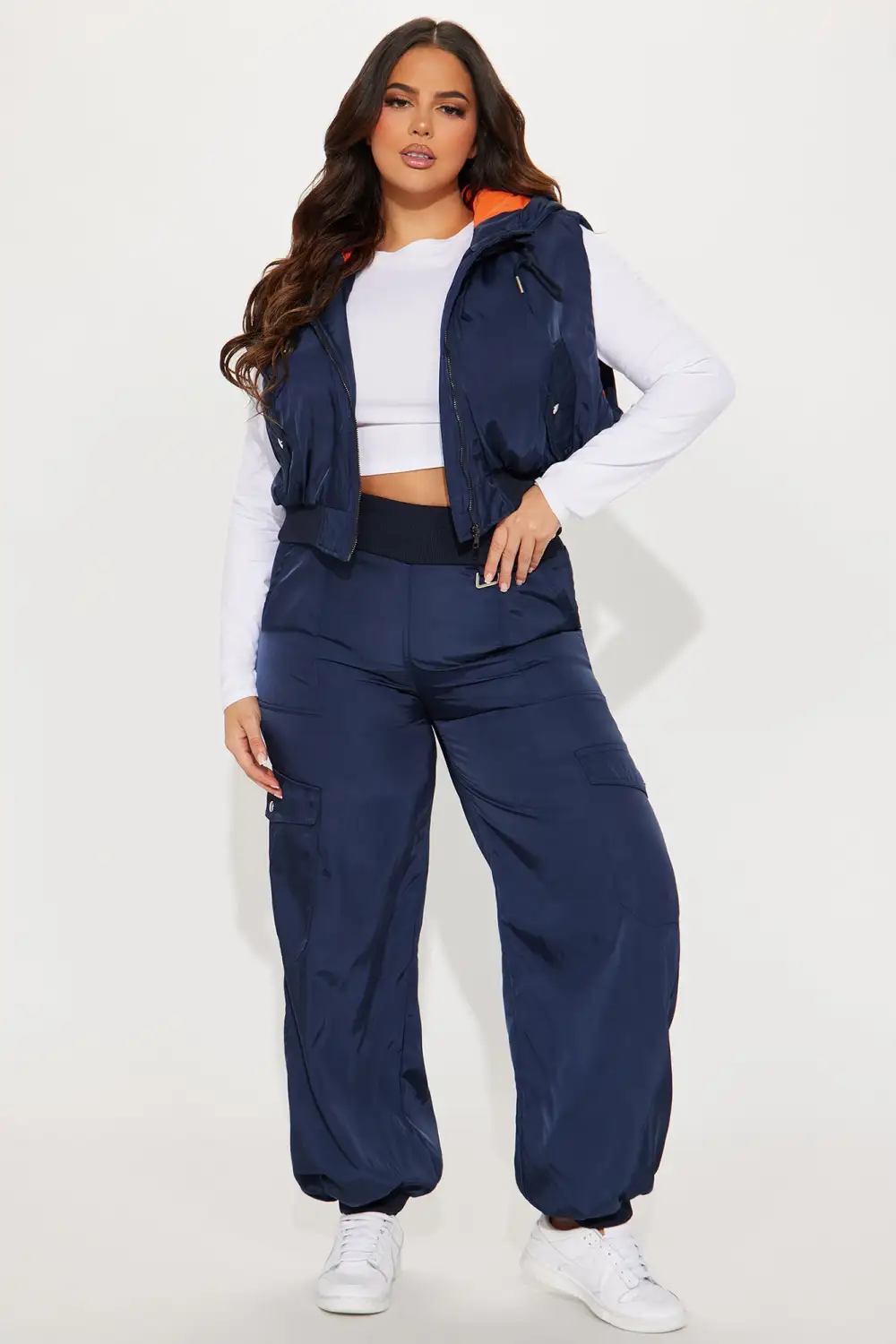 Give Me A Call Windbreaker Pant Set - Navy