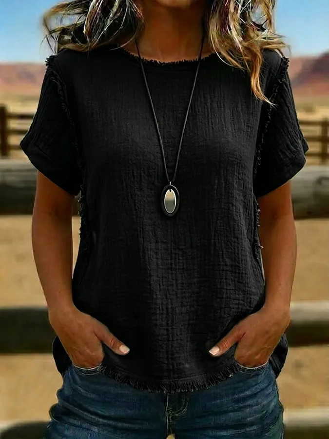 Women's Vintage Patchwork Casual Shirt