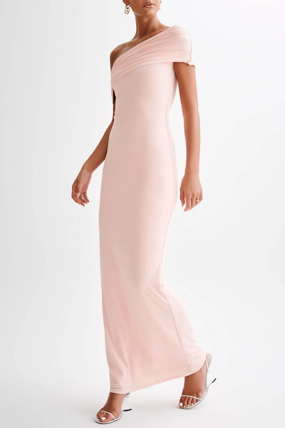 Off Shoulder Slinky Maxi Dress