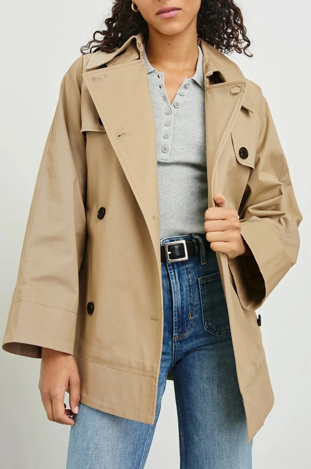 Elegant  Taupei Strap Jacket