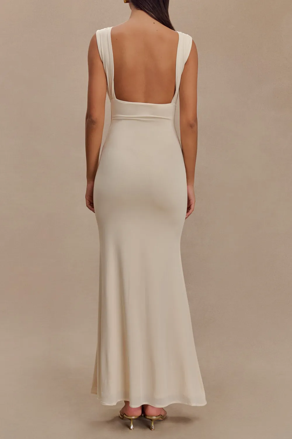 Slinky Ruched Maxi Dress