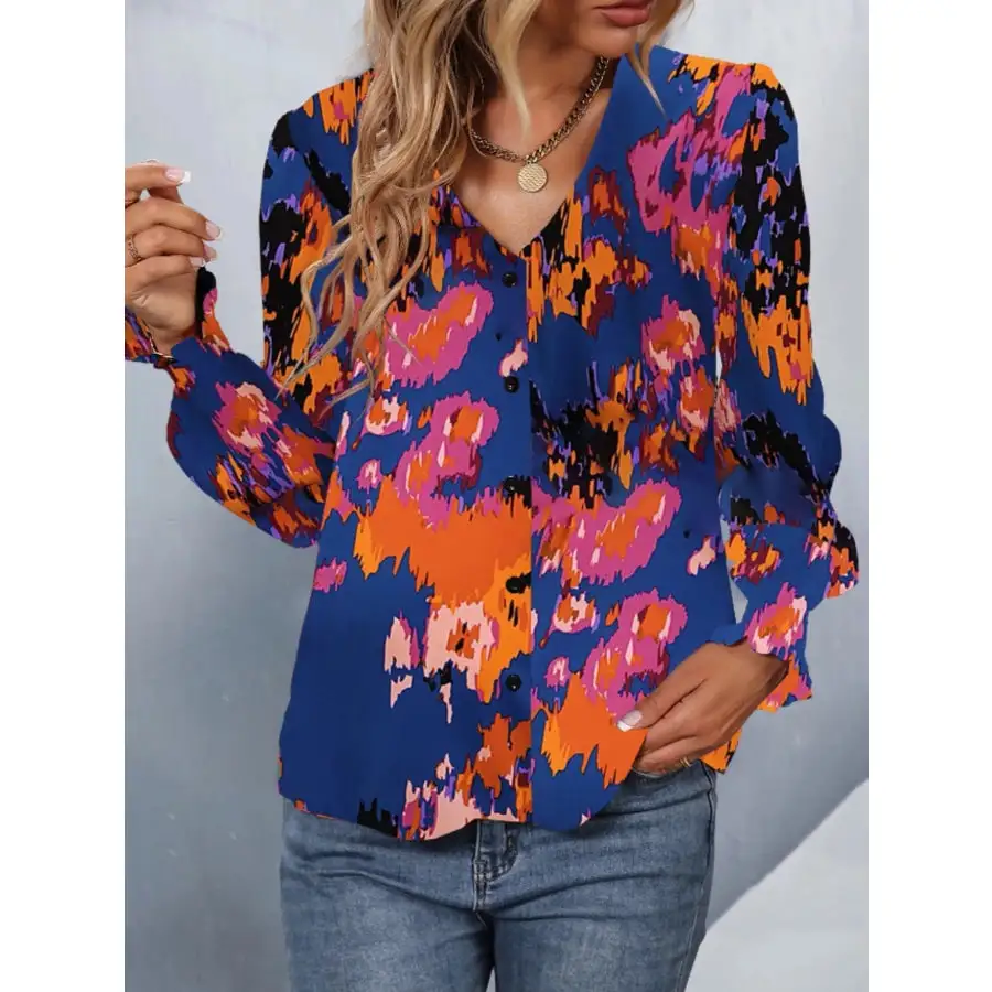 Everyday Button Up Print Button Up Shirt