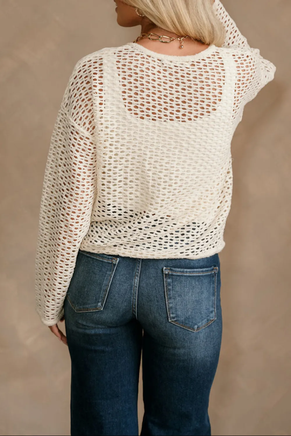 Hollow Long Sleeve Cardigan