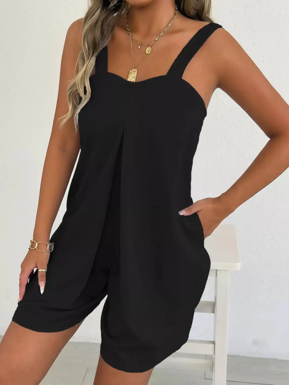 Pocket Sleeveless Romper