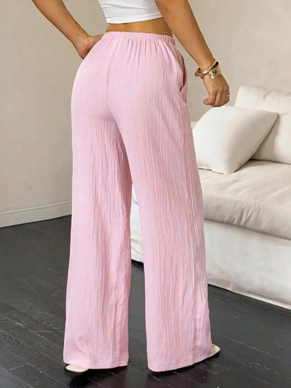 Relaxed Tied Wide Leg Pants