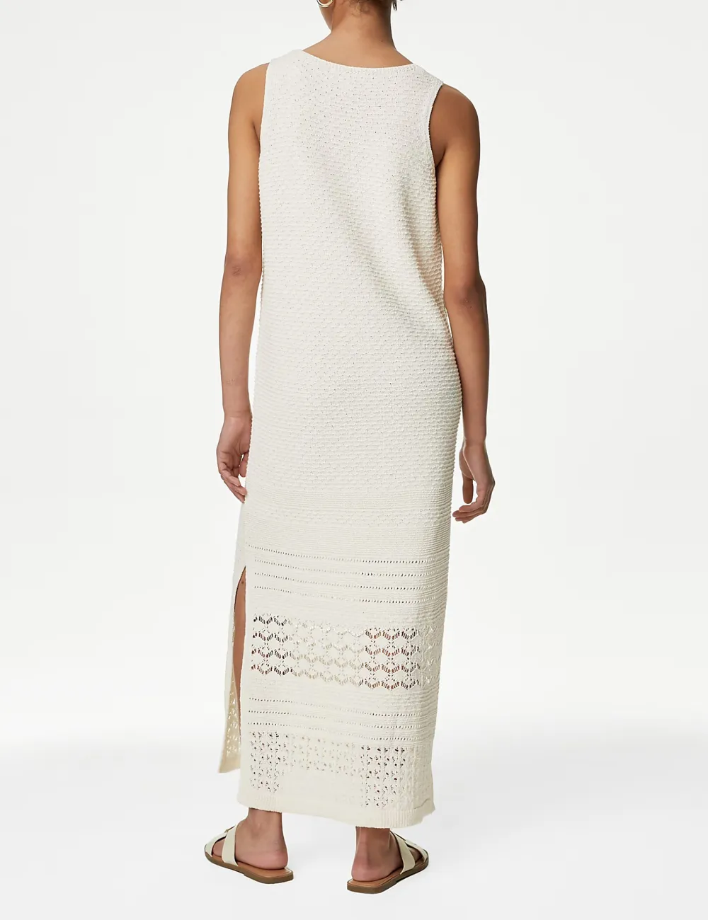 Cotton Rich Textured Midi Knitted Dress