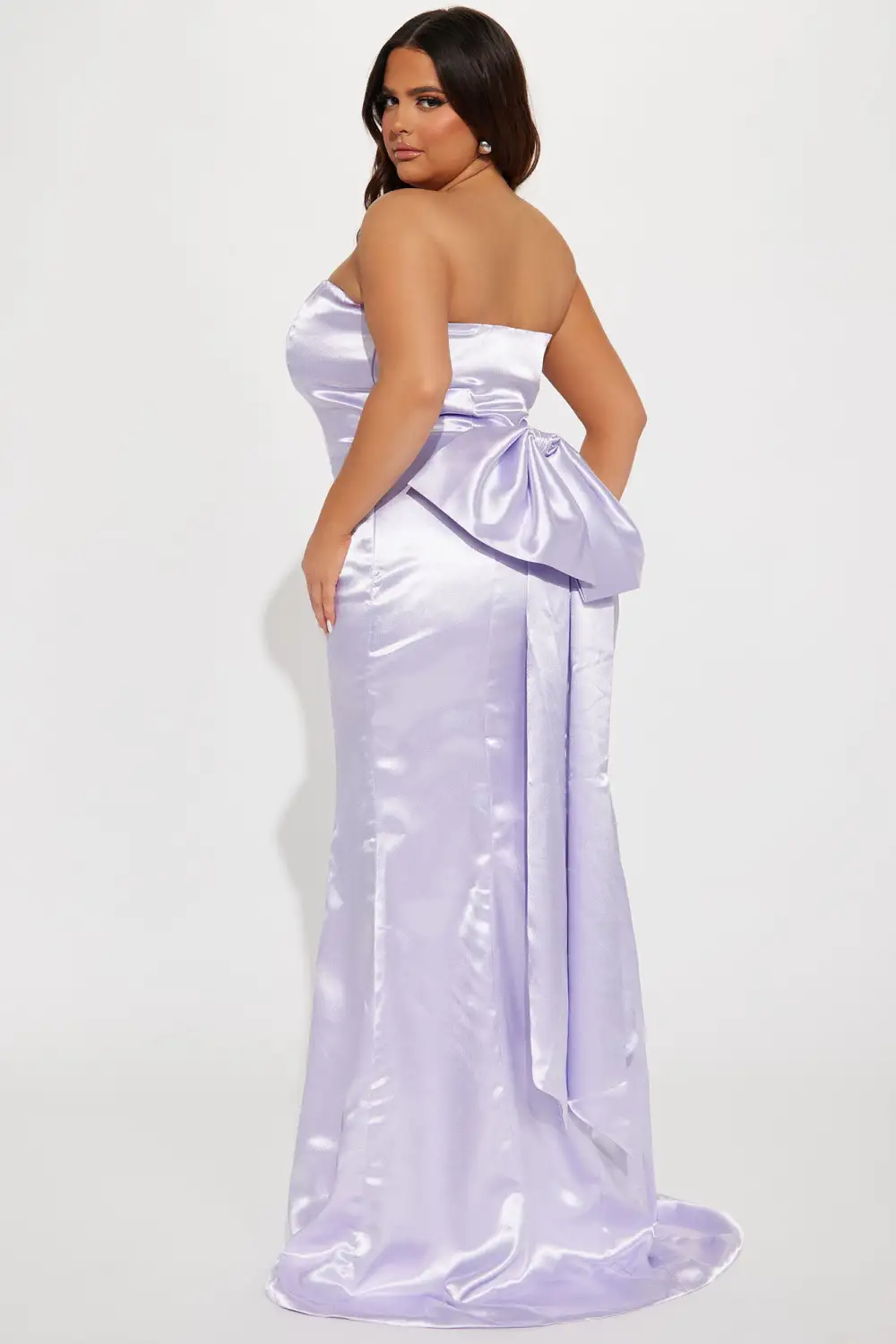 Janet Satin Maxi Dress - Lilac