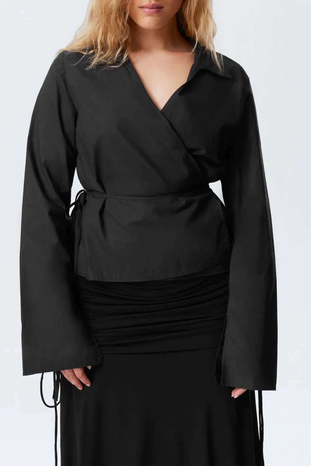 Tied Wrap Long Sleeve Shirt