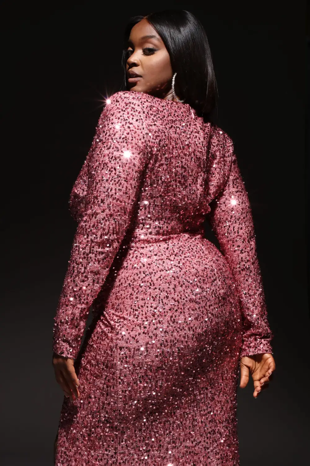 Bianca Sequin Maxi Dress - Mauve