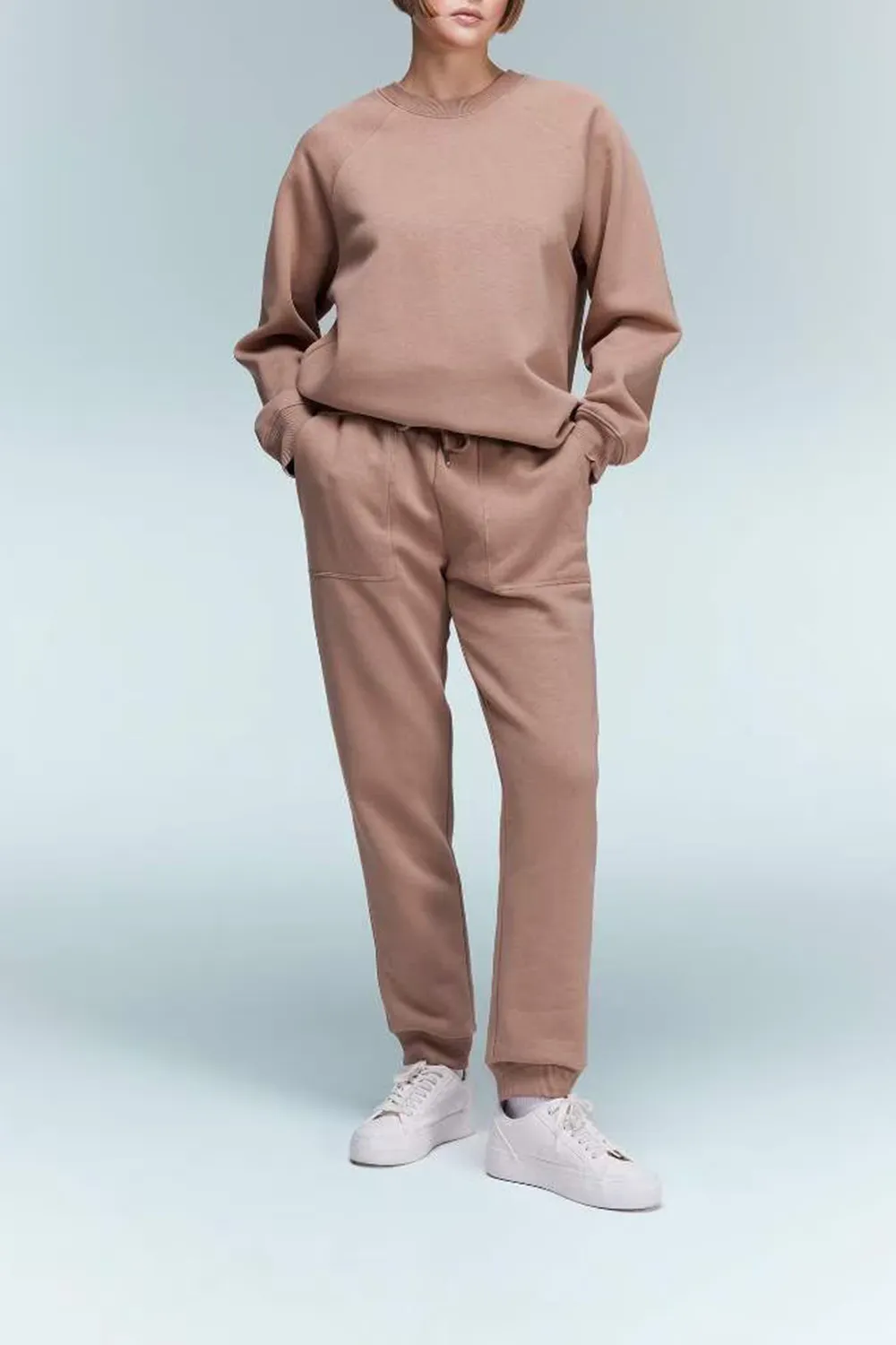 High-waisted Plain Long Pants