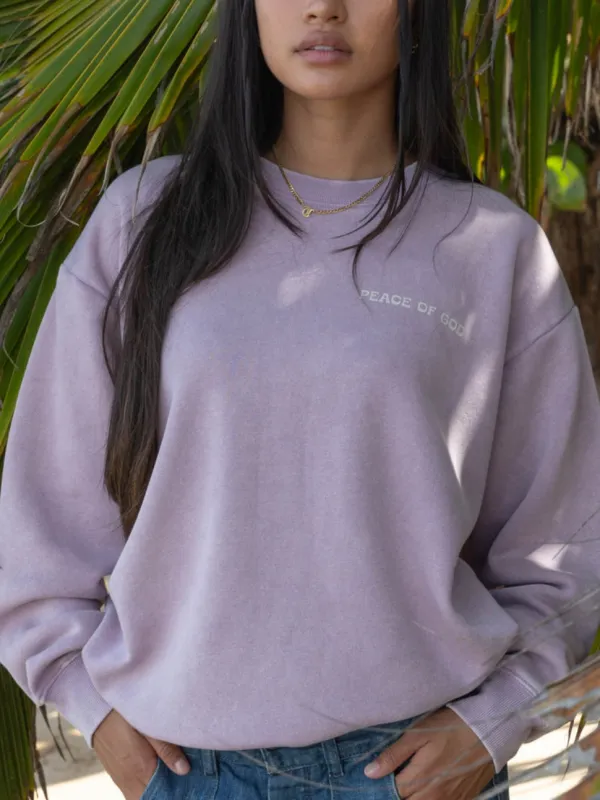 Women's Casual Peace-Themed Scenic Print Long-Sleeve Sweatshirt