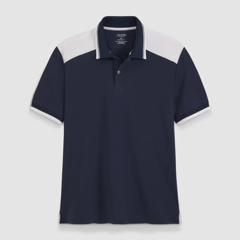 Contrast Panel Short Sleeve Polo Shirt