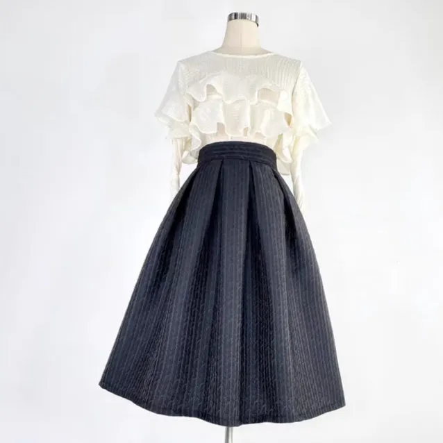 Airy Summer Embroidered High Waist Skirt