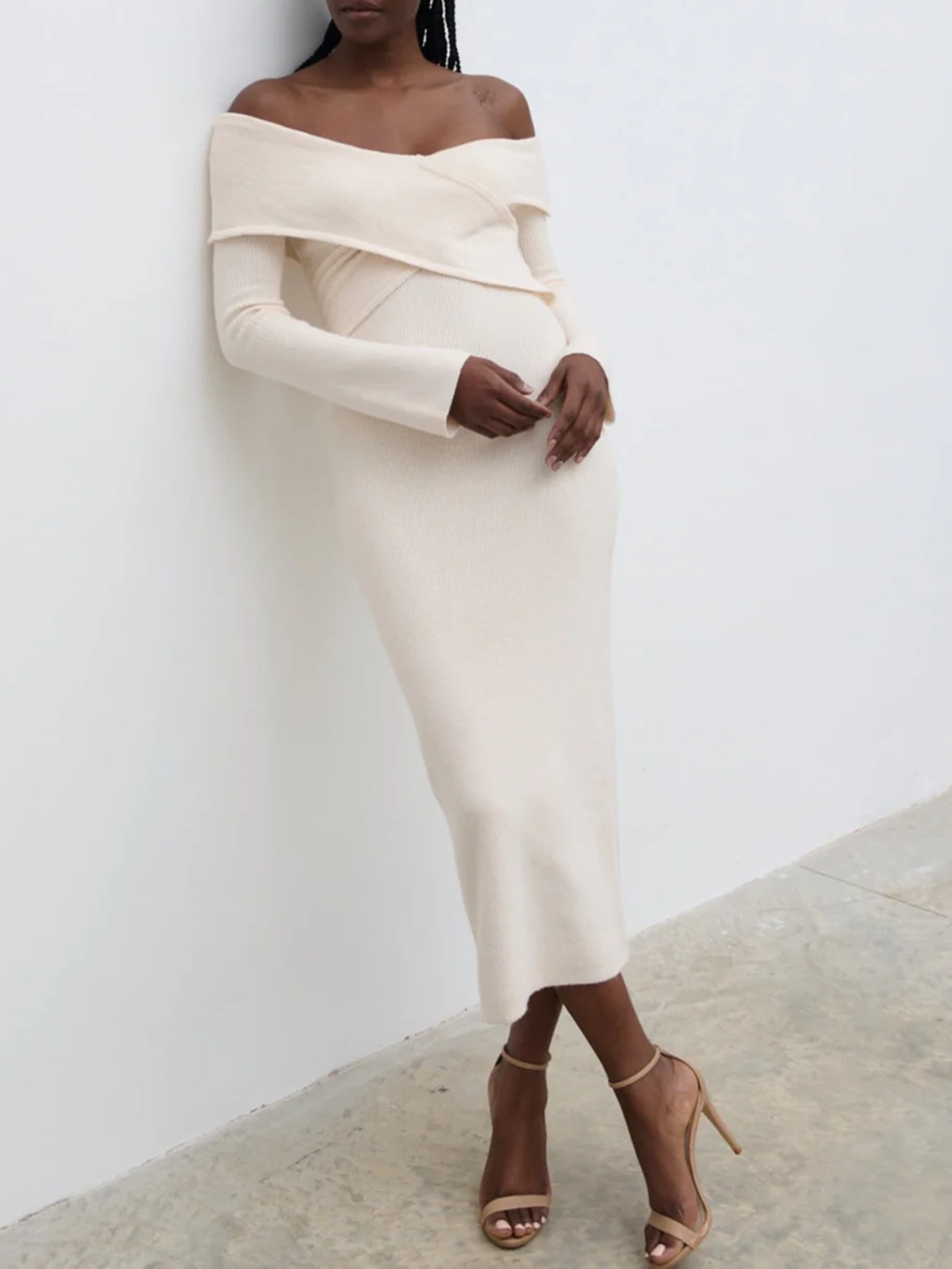 Wrap Knit Midi Dress