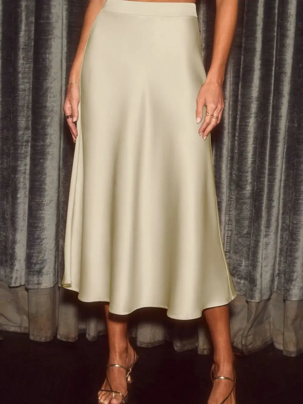 Gentle Satin Midi Skirt