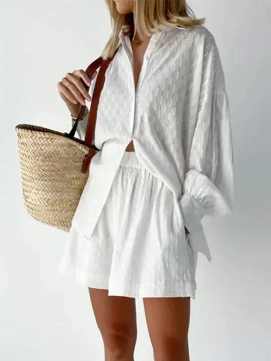 Textured Cotton Blend Set
