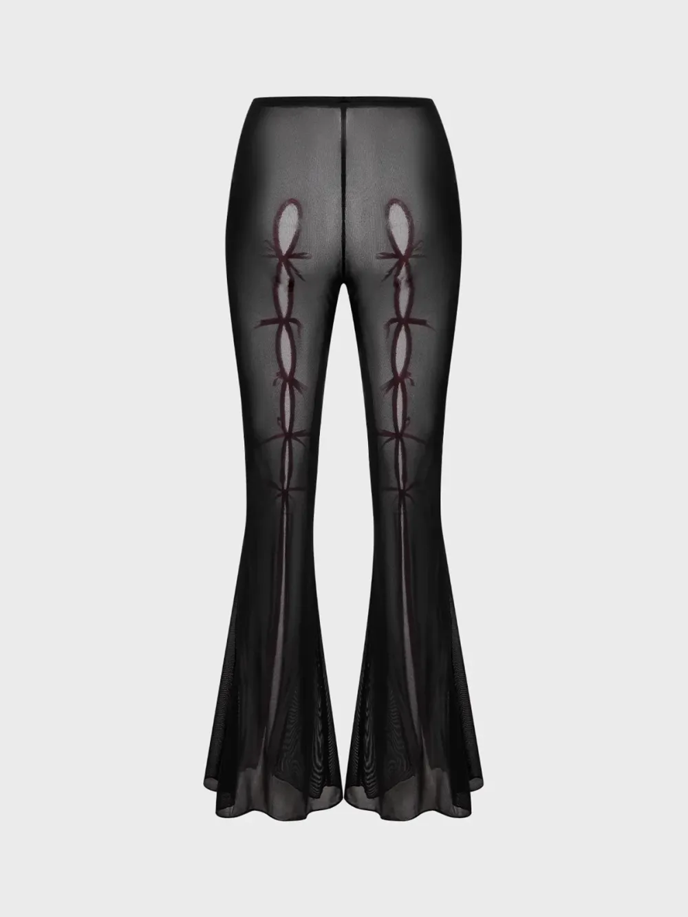 Y2K Black Cut Out Color Block Mesh Bottom Pants