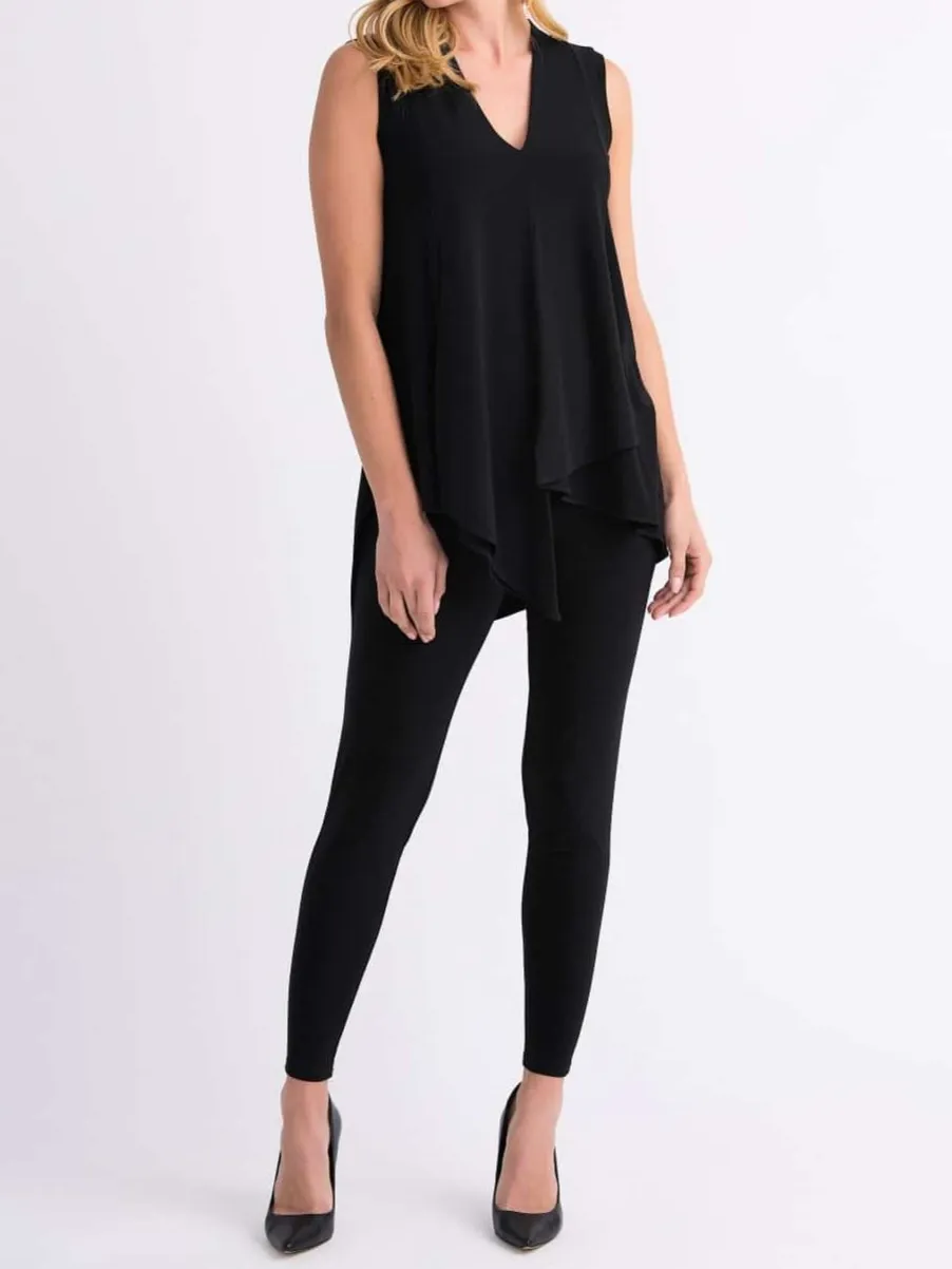 Black Sleeveless Asymmetric Top